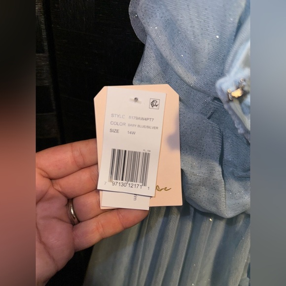 ✨Cinderella Vibes: Baby Blue Glitter Gown | Size 14W✨ - Picture 5 of 5